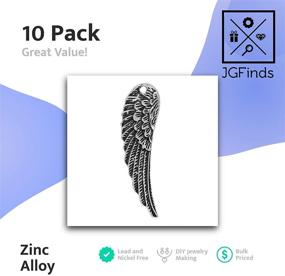 img 3 attached to 🕊️ 10 Pack of JGFinds Angel Wings Pendant Charms - Silver Tone DIY Jewelry Making Supplies