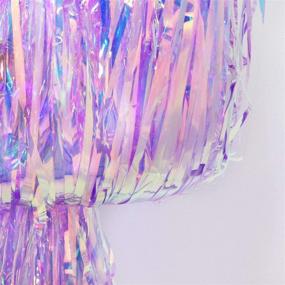 img 2 attached to 🎉 Asunflower 9.8Ft Christmas Party Backdrop Curtains - Iridescent Fringe Metallic Foil Curtains for Party, Prom & Birthday Decorations