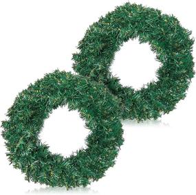 img 4 attached to 🎄 Christmas Wreaths for Front Door: Stunning 2 Pack (14 in)!