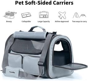 img 3 attached to 🐱 FUKUMARU Airline Approved Cat Carrier - Breathable Soft-Sided Dog Carrier for Small Dogs and Puppies - Collapsible Pet Travel Carrier - Suitable for Medium Cats - Grey
