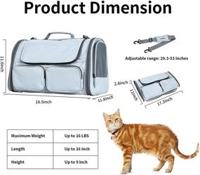 img 1 attached to 🐱 FUKUMARU Airline Approved Cat Carrier - Breathable Soft-Sided Dog Carrier for Small Dogs and Puppies - Collapsible Pet Travel Carrier - Suitable for Medium Cats - Grey