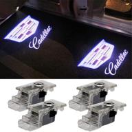 cadillac led door logo lights projector: ghost shadow 3d lights for srx xts ats xt4 xt5 xt6 - dual plug puddle lights, caddy welcome courtesy lights (4 pack) logo