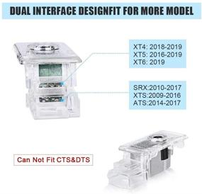 img 3 attached to Проектор светодиодных логотипов дверей Cadillac: Призрачные тени 3D-света для SRX XTS ATS XT4 XT5 XT6 - Двойные сетевые светильники, приветственные светильники Caddy (4 штуки)