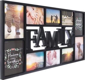 img 2 attached to 🖼️ Kiera Grace Family 10 Opening Collage Frame - 15x29, Fits 4-5x7 and 6-4x6 Photos, Black - Stylish Family Photo Display Solution