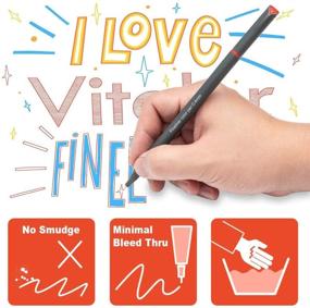 img 2 attached to 🖍️ VITOLER 36 Vibrant Colored Pens: Fine Tip Journal Planner Pens for Writing, Coloring, and Sketching - Office & School Supplies