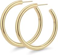 🥼 howoo high-shine thick hoop earrings with half open post - chunky hoop for women & girls logo