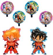 dragon ball z birthday party decorations set - 6 pieces, super saiyan goku gohan foil balloons, dbz character celebration balloon pack логотип