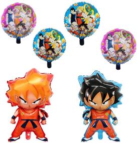 img 4 attached to Dragon Ball Z Birthday Party Decorations Set - 6 Pieces, Super Saiyan Goku Gohan Foil Balloons, DBZ Character Celebration Balloon Pack