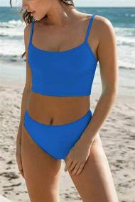 img 2 attached to Athletic Bikini Swimsuit Waisted Bathing Sports & Fitness for Water Sports