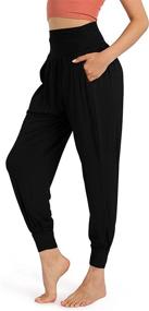 img 4 attached to 👖 Stylish and Comfortable Women's Wide Leg Palazzo Lounge Pants with Pockets - Perfect for Casual and Leisure Wear!