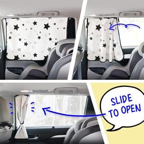 img 2 attached to ggomaART Car Side Window Sun Shade: Universal Reversible Magnetic Curtain for Baby and Kids - Protect from Sunlight, Heat, and Damage - Black Stars Design