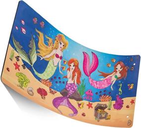 img 3 attached to 🧜 ZenQuil Mermaid Design Kids Bath Mat - Non-Slip Baby Bathtub Mat with Washable Bath Crayons & Suction Cups - Hang to Dry