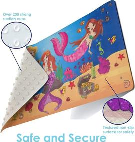 img 2 attached to 🧜 ZenQuil Mermaid Design Kids Bath Mat - Non-Slip Baby Bathtub Mat with Washable Bath Crayons & Suction Cups - Hang to Dry
