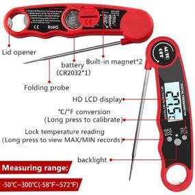 img 1 attached to 🥩 Digital Meat Thermometer with Backlight & Calibration, IP67 Waterproof - Ideal for Kitchen & Outdoor Cooking, Steak & Barbecue