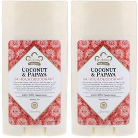 img 3 attached to Nubian Heritage 24-Hour Natural Deodorant (Coconut & Papaya) with Coconut Oil, Papaya Extract, Shea Butter & Grapefruit Seed Extract - 2.25 oz (Pack of 2)