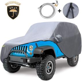 img 4 attached to 🚗 KAKIT 210D Oxford Car Cover: Ultimate Waterproof Protection for Jeep Wrangler 2 Door Models (YJ, TJ, JK & JL) 1987-2020 with Windproof Straps