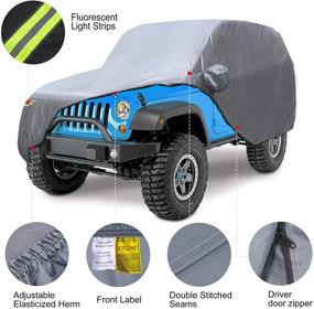 img 1 attached to 🚗 KAKIT 210D Oxford Car Cover: Ultimate Waterproof Protection for Jeep Wrangler 2 Door Models (YJ, TJ, JK & JL) 1987-2020 with Windproof Straps