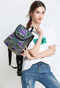 img 2 attached to 🎒 Goodhan Vintage Embroidered Backpack: Stylish Women's Handbags & Wallets