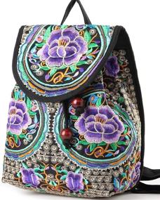 img 3 attached to 🎒 Goodhan Vintage Embroidered Backpack: Stylish Women's Handbags & Wallets