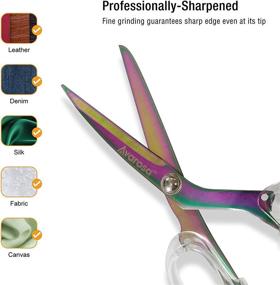 img 1 attached to 🔪 Avarosa Premium Titanium Coating Fabric Scissors: Office & Crafting Essential, Professional Tailor Scissors – Heavy Duty, All Purpose, 8'' Ultra Sharp Titanium Blade, Ergonomic ABS Handle