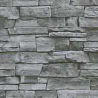 🧱 timeet 17.7" x 393" 3d gray stone wallpaper - peel and stick brick wallpaper: removable, waterproof, easy application logo