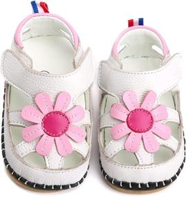 img 3 attached to 👶 LONSOEN Leather Sandals for Toddler Boys - Walker Shoes