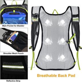 img 2 attached to NEVO RHINO Hydration Backpack 12L with 2L BPA Free Bladder – Ideal Water Backpack for Hiking/Cycling, Suitable for Men, Women & Kids