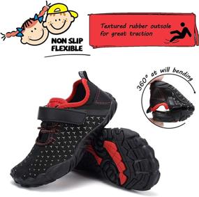 img 1 attached to Kids Toddler Non Slip Barefoot Sneakers Boys' Shoes : Outdoor