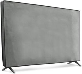 img 4 attached to kwmobile Light Grey Fabric Dust Cover for 49-50 inch TV - TV Display Protector for Flat Screen TVs