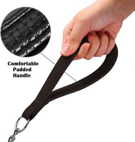 img 2 attached to 🐾 LuckyPaw Chew-Proof Dog Chain Leash with Swivel Clip and Comfortable Handle for Medium to Large Dogs: Ideal for Walking, Hiking, and Training