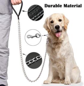 img 3 attached to 🐾 LuckyPaw Chew-Proof Dog Chain Leash with Swivel Clip and Comfortable Handle for Medium to Large Dogs: Ideal for Walking, Hiking, and Training