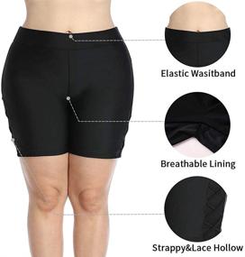 img 3 attached to ATTRACO Plus Size Women's Swimwear 🩳 Bottoms - Swim Shorts for Women with Liner