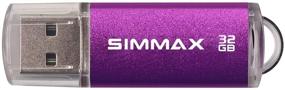 img 3 attached to 📀 SIMMAX Flash Drive 2 Pack 32GB USB 2.0 Memory Stick Thumb Drive with LED Indicator - Red Purple