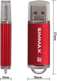 img 1 attached to 📀 SIMMAX Flash Drive 2 Pack 32GB USB 2.0 Memory Stick Thumb Drive with LED Indicator - Red Purple