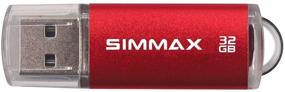 img 2 attached to 📀 SIMMAX Flash Drive 2 Pack 32GB USB 2.0 Memory Stick Thumb Drive with LED Indicator - Red Purple