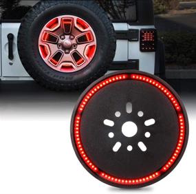 img 4 attached to 🚨 Фонарь стоп-сигнала запасного колеса красного цвета Xprite 14 дюймов для Jeep Wrangler JK 2007-2018 - Задние колесные светильники с третьим светодиодом.