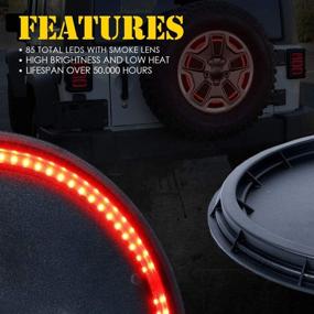 img 3 attached to 🚨 Фонарь стоп-сигнала запасного колеса красного цвета Xprite 14 дюймов для Jeep Wrangler JK 2007-2018 - Задние колесные светильники с третьим светодиодом.