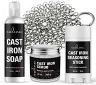 🍳 culina cast iron seasoning stick & soap & restoring scrub & stainless scrubber, natural ingredients, ideal cleaning solution for non-stick cooking & restoring cast iron cookware, skillets, pans logo