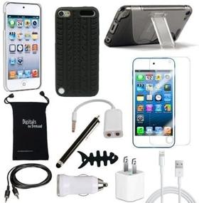 img 4 attached to 📱 DigitalsOnDemand 12-Item Accessory Bundle for Apple iPod 5 & iPod 6 Gen - Slim Case with Stand, USB Cables, Chargers & Screen Protector