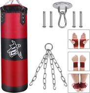 🥊 yueetc unfilled punching bag set: ultimate kick boxing gear with ceiling hook, hand wraps, and steel chain - perfect for muay thai, mma, taekwondo home gym training for adults (men & women) logo