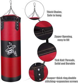 img 3 attached to 🥊 Yueetc UNFILLED Punching Bag Set: Ultimate Kick Boxing Gear with Ceiling Hook, Hand Wraps, and Steel Chain - Perfect for Muay Thai, MMA, Taekwondo Home Gym Training for Adults (Men & Women)