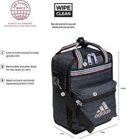 img 3 attached to 🎒 Adidas Squad Insulated Lunch Bag, Two-Tone Black and Snowglobe Design, Universal Size