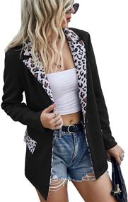 img 4 attached to Angashion Womens Casual Snakeskin Leopard Women's Clothing and Suiting & Blazers