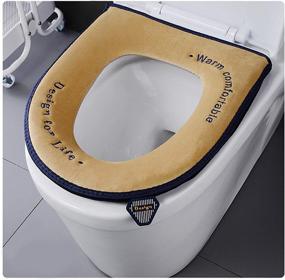 img 3 attached to 🚽 Golden All-Season Washable Toilet Seat Cover Pad with Zipper – Soft and Cushioned for Elongated (Oval) Toilets