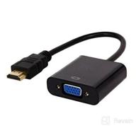 img 1 attached to Gold-Plated HDMI to VGA Adapter (Male to Female) - Ideal for Computer, Desktop, Laptop, PC, Monitor, Projector, HDTV, Chromebook, Raspberry Pi, Roku, Xbox and More - Black review by Kim Sanchez