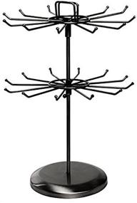 img 3 attached to 💎 MyGift Black Metal Jewelry Organizer Tower: Stylish Necklace Tree and Bracelet Display Stand with Hairclip Holder