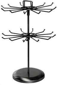 img 1 attached to 💎 MyGift Black Metal Jewelry Organizer Tower: Stylish Necklace Tree and Bracelet Display Stand with Hairclip Holder