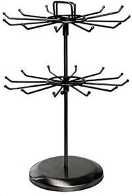 img 4 attached to 💎 MyGift Black Metal Jewelry Organizer Tower: Stylish Necklace Tree and Bracelet Display Stand with Hairclip Holder