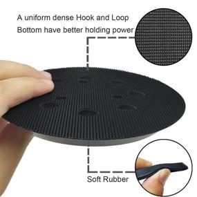 img 1 attached to 🔄 Porter Cable 5 Inch Dia 8 Hole Sander Hook and Loop Replacement Sanding Pad: Perfect for 343/343k, 390/390K, 382, 343VSK Orbit Sander