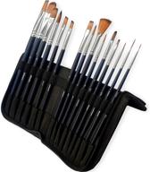 🖌️ premium paint brushes set of 15 - ideal for watercolor, acrylic, gouache, and oil painting – high-quality nylon hair with handy organizing case – a must-have for kids, students, artists logo